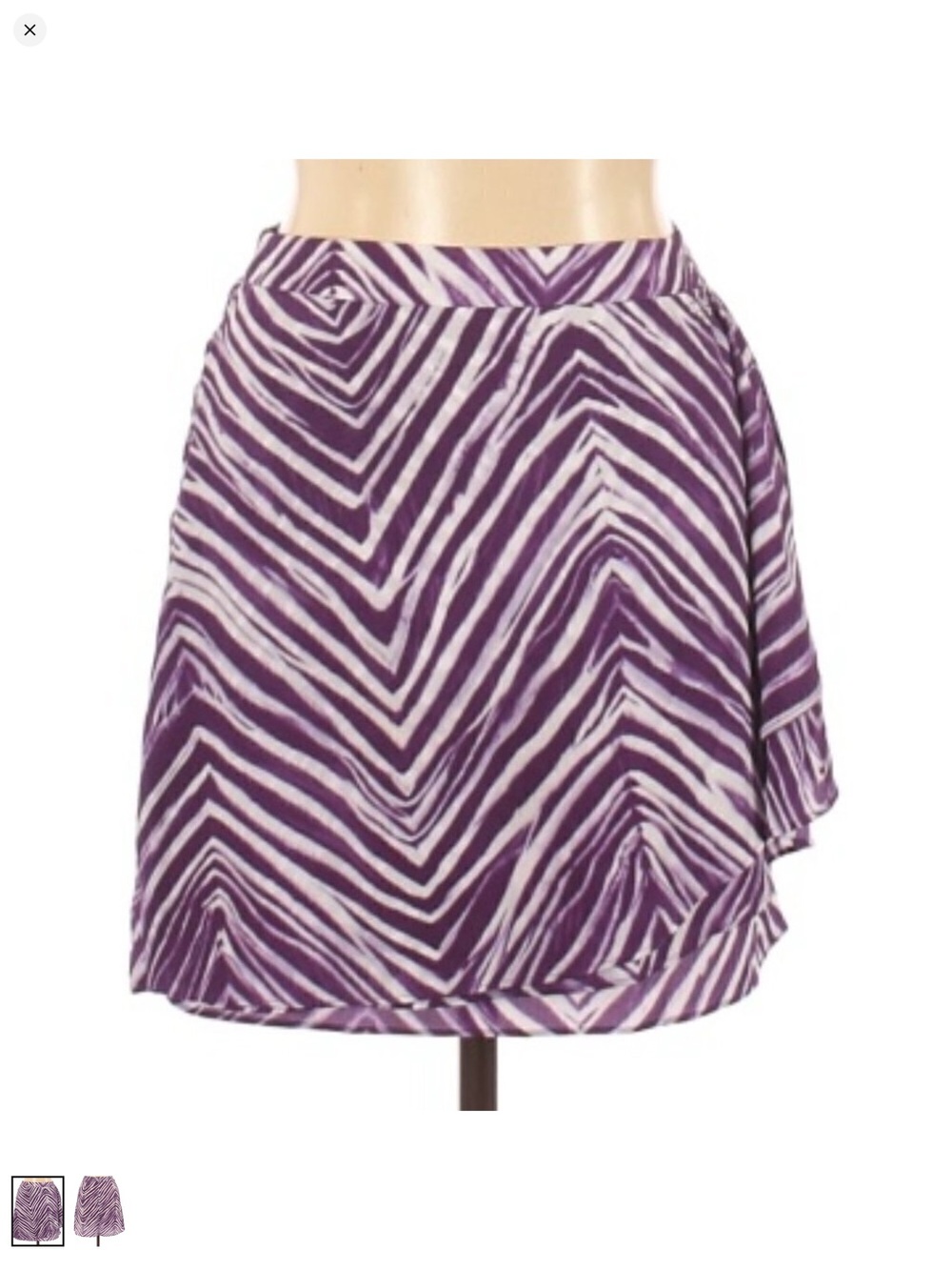 BCBGMaxAzria Purple and White Zebra-Print mini Skirt